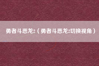 勇者斗恶龙2（勇者斗恶龙2切换视角）