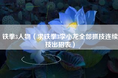 铁拳3人物（求铁拳3李小龙全部抓技连续技出招表）