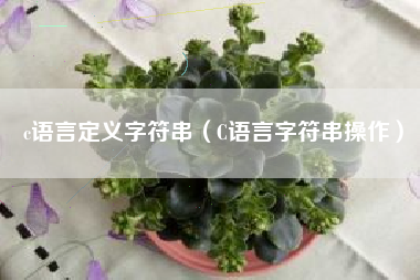 c语言定义字符串（C语言字符串操作）