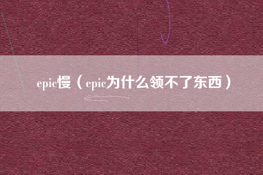 epic慢（epic为什么领不了东西）