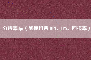 分辨率dpi（鼠标科普:DPI、IPS、回报率）
