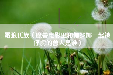 霜狼氏族（魔兽电影里和伽罗娜一起被俘虏的兽人是谁）