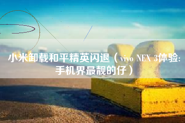 小米卸载和平精英闪退（vivo NEX 3体验:手机界最靓的仔）