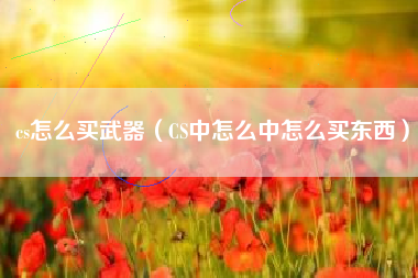 cs怎么买武器（CS中怎么中怎么买东西）