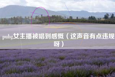 pubg女主播被唱到感慨（这声音有点违规呀）