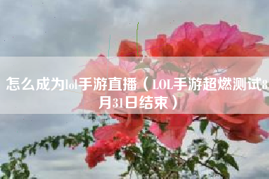 怎么成为lol手游直播（LOL手游超燃测试8月31日结束）