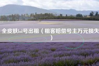 全皮肤lol号出租（租客赔偿号主万元损失）