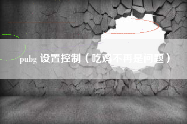 pubg 设置控制（吃鸡不再是问题）