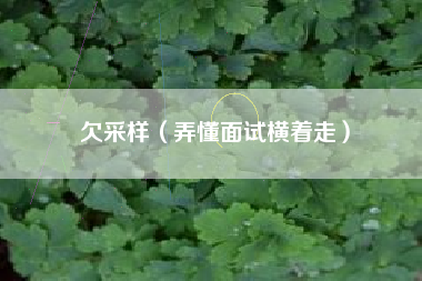 欠采样（弄懂面试横着走）