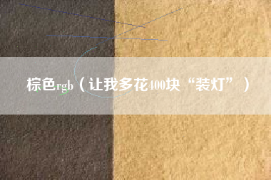 棕色rgb（让我多花400块“装灯”）