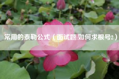 常用的泰勒公式（面试题:如何求根号2）