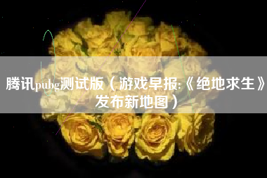 腾讯pubg测试版（游戏早报:《绝地求生》发布新地图）