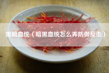 黑暗血统（暗黑血统怎么弄防御反击）