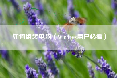 如何组装电脑（Windows用户必看）