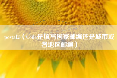 postal2（Code是填写国家邮编还是城市或者地区邮编）
