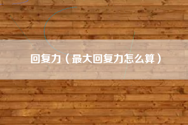 回复力（最大回复力怎么算）