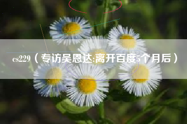 cs229（专访吴恩达:离开百度5个月后）