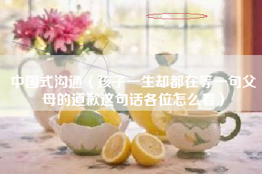 中国式沟通（孩子一生却都在等一句父母的道歉这句话各位怎么看）