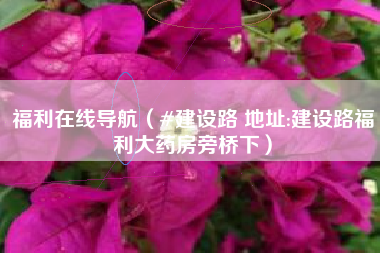 福利在线导航（#建设路 地址:建设路福利大药房旁桥下）