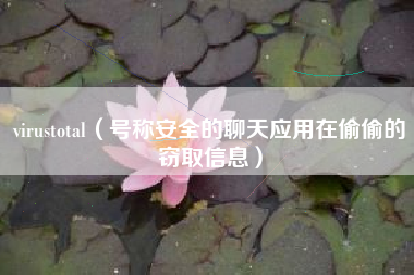 virustotal（号称安全的聊天应用在偷偷的窃取信息）