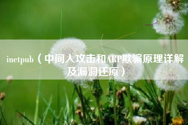inetpub（中间人攻击和ARP欺骗原理详解及漏洞还原）