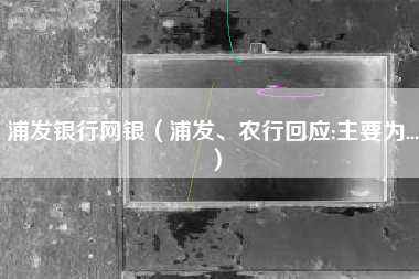浦发银行网银（浦发、农行回应:主要为...）
