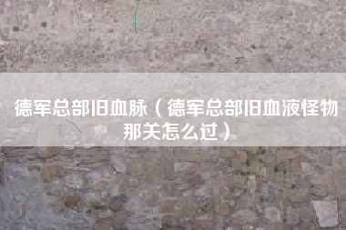 德军总部旧血脉（德军总部旧血液怪物那关怎么过）