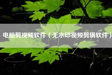 电脑剪视频软件（无水印视频剪辑软件）
