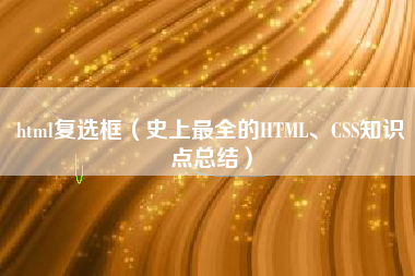 html复选框（史上最全的HTML、CSS知识点总结）