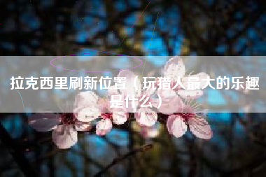 拉克西里刷新位置（玩猎人最大的乐趣是什么）