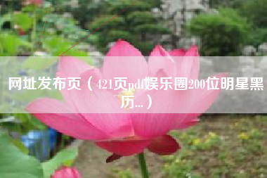 网址发布页（421页pdf娱乐圈200位明星黑历...）