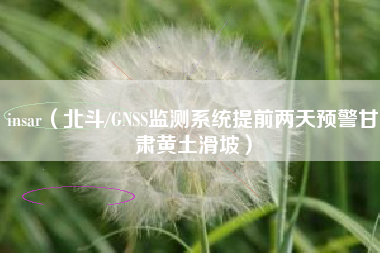 insar（北斗/GNSS监测系统提前两天预警甘肃黄土滑坡）