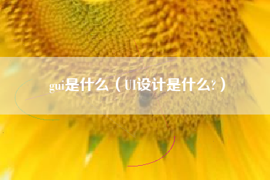 gui是什么（UI设计是什么?）