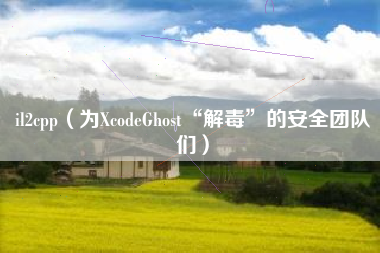il2cpp（为XcodeGhost“解毒”的安全团队们）