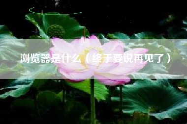 浏览器是什么（终于要说再见了）