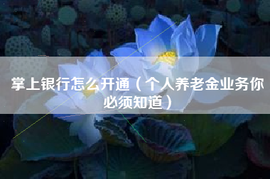 掌上银行怎么开通（个人养老金业务你必须知道）