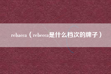 rebacca（rebecca是什么档次的牌子）
