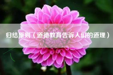 归结原则（道德教育告诉人们的道理）