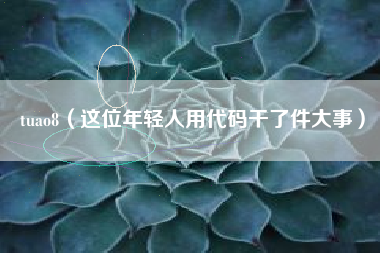 tuao8（这位年轻人用代码干了件大事）