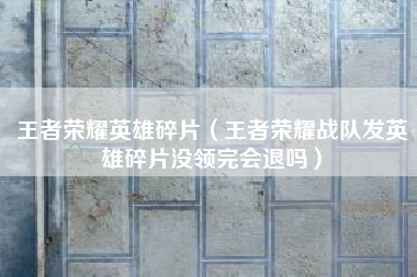 王者荣耀英雄碎片（王者荣耀战队发英雄碎片没领完会退吗）