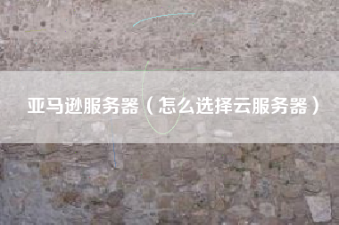 亚马逊服务器（怎么选择云服务器）