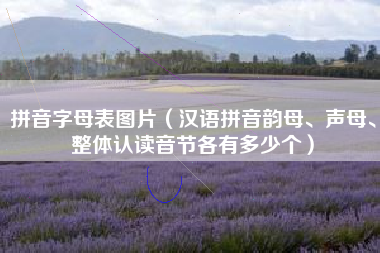 拼音字母表图片（汉语拼音韵母、声母、整体认读音节各有多少个）