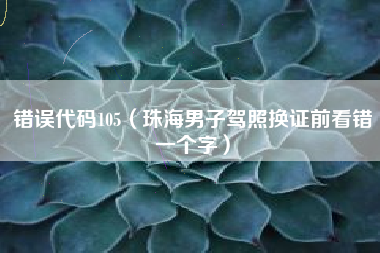 错误代码105（珠海男子驾照换证前看错一个字）