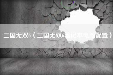 三国无双6（三国无双6笔记本电脑配置）