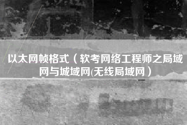 以太网帧格式（软考网络工程师之局域网与城域网(无线局域网）