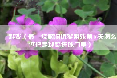 囧游戏（最囧烧脑洞坑爹游戏第16关怎么过把足球踢进球门里）