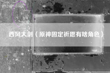 西风大剑（原神固定祈愿有啥角色）