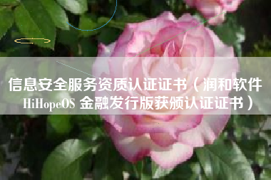 信息安全服务资质认证证书（润和软件 HiHopeOS 金融发行版获颁认证证书）