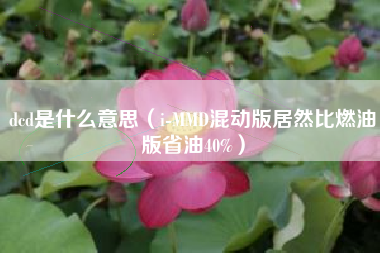 dcd是什么意思（i-MMD混动版居然比燃油版省油40%）