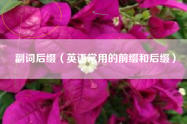 副词后缀（英语常用的前缀和后缀）